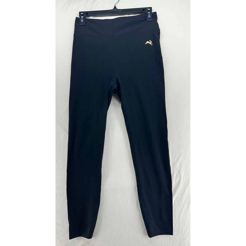 Tracksmith Womens Black Gold Rabbit Logo Running Leggings Size S/M READ